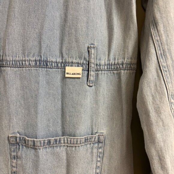 Billabong Salty Blonde Women Jumpsuit Size S Sunday Denim Utility Festival Comfy - Picture 6 of 16